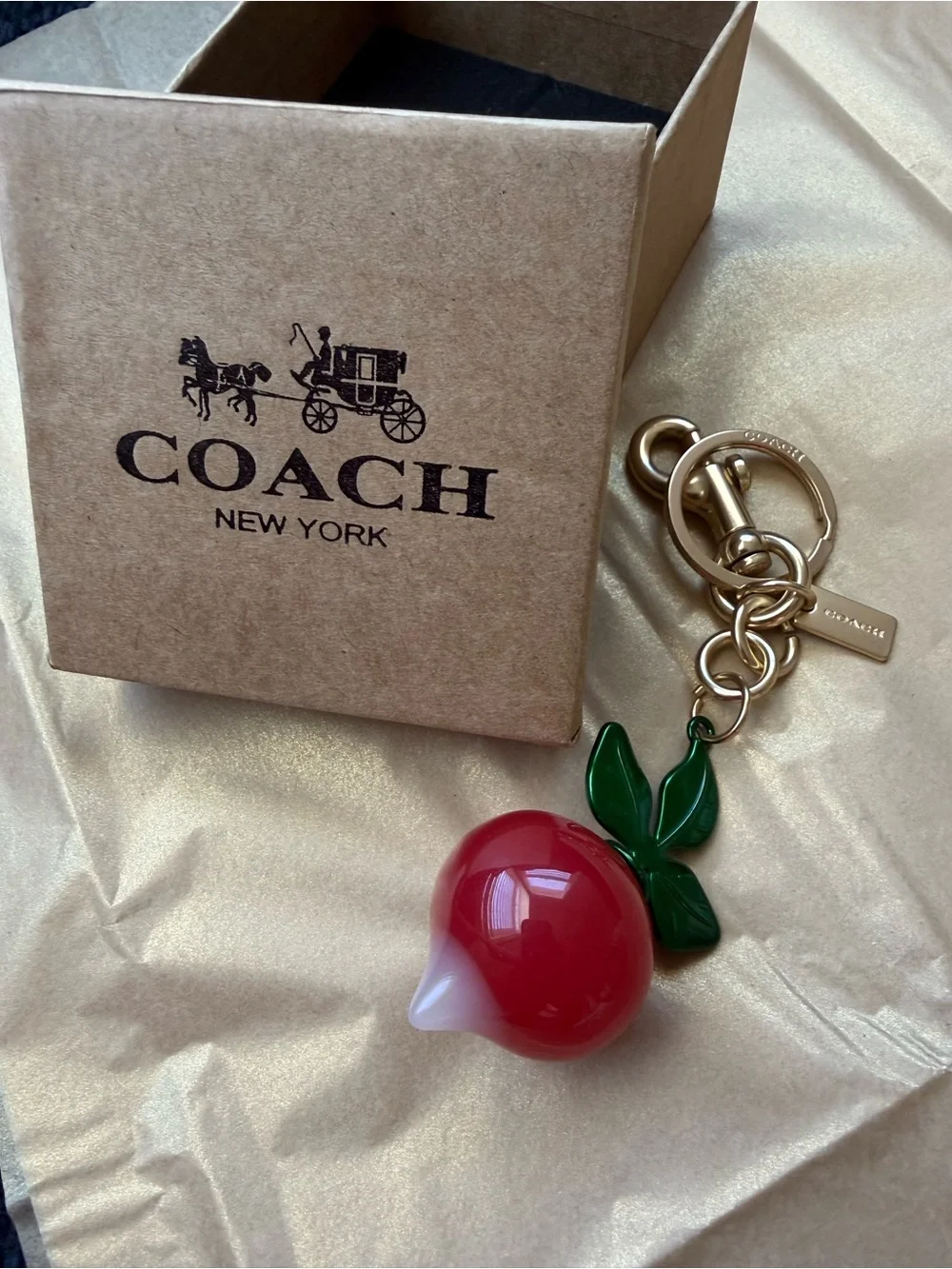 Coach keychain gold